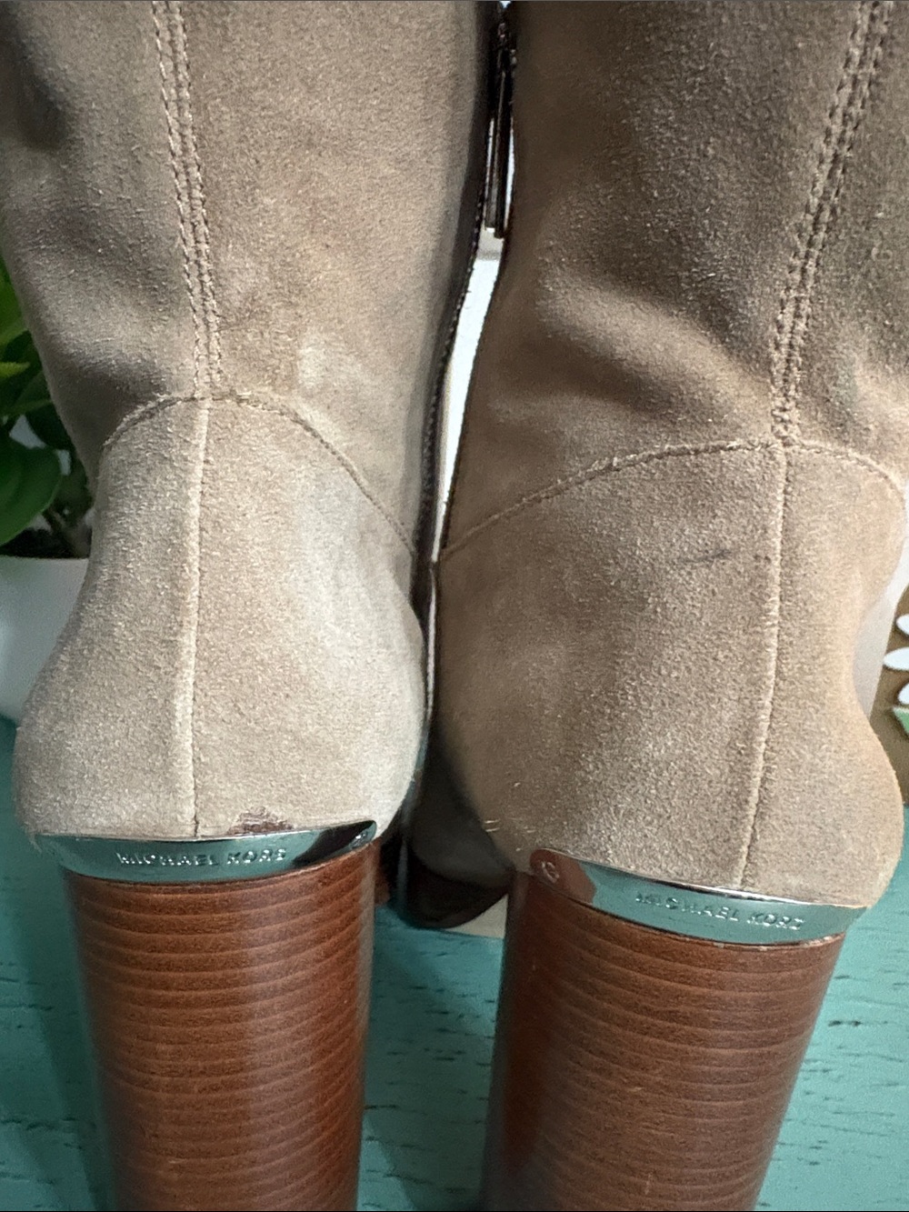 Michael Kors Tan Suede Over-The-Knee Boots - Picture 4 of 6